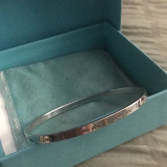 Rare Tiffany&Co I Love you notes silver bangle. Excellent condition - Picture 5 of 5